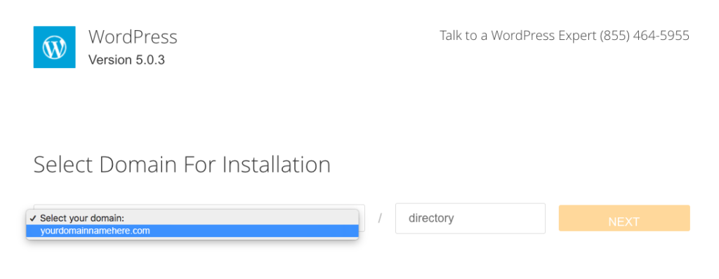 Select Domain For Installation