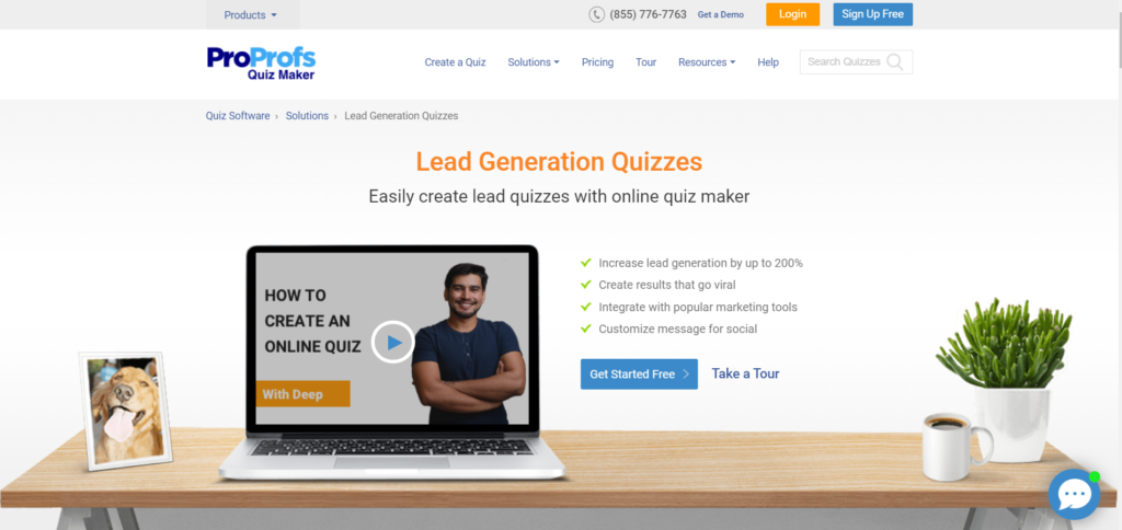 ProProfs Lead Quiz Maker- lead generation tool